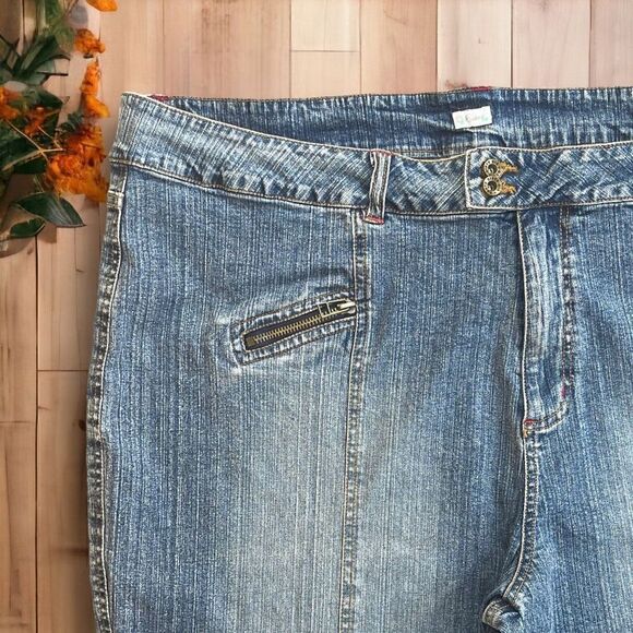Vintage 80’s Wide Leg Crop Jeans High Waist Route 66 Sz 26 - Picture 3 of 11